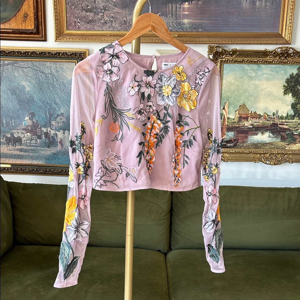 ASOS Design Floral Embroidered Women's Top